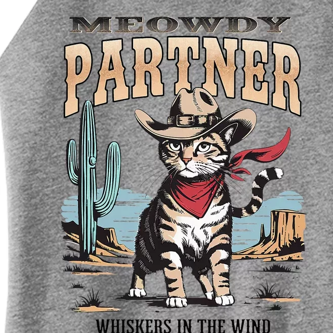 Meowdy Partner Cow Gift Women’s Perfect Tri Rocker Tank