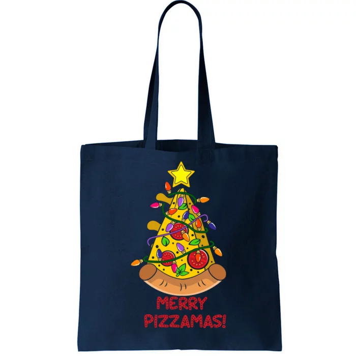 Merry Pizzamas Christmas Pizza Lover Gift Tote Bag