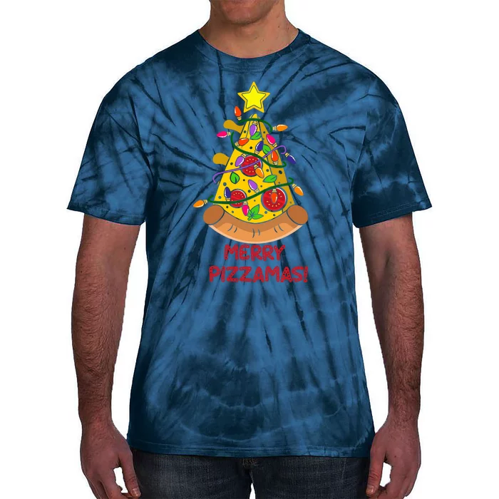 Merry Pizzamas Christmas Pizza Lover Gift Tie-Dye T-Shirt