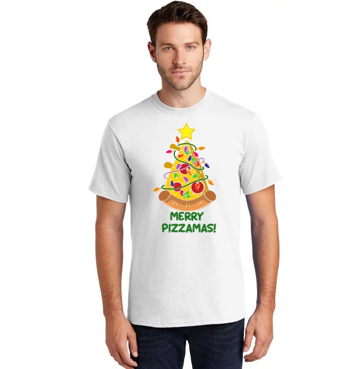 Merry Pizzamas Christmas Pizza Lover Gift Tall T-Shirt