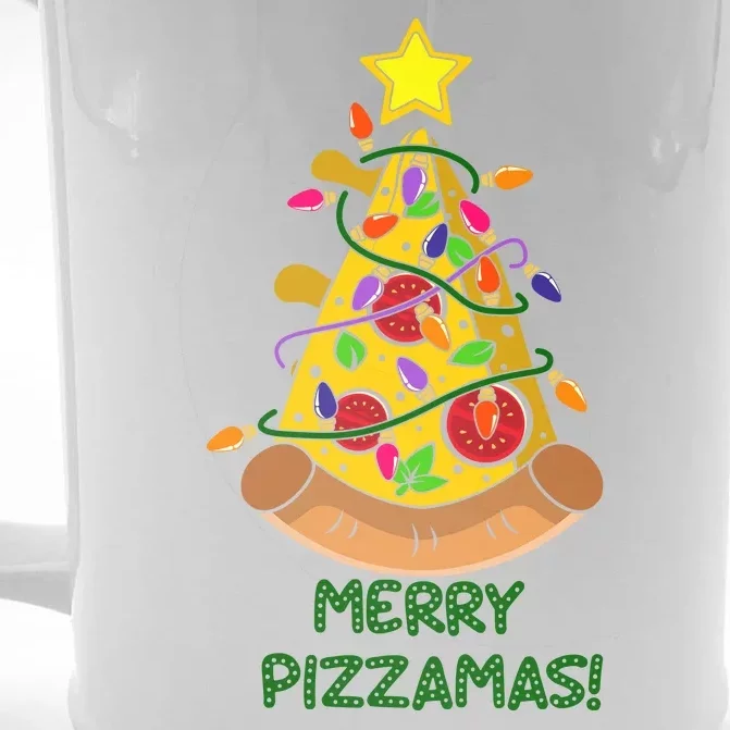 Merry Pizzamas Christmas Pizza Lover Gift Front & Back Beer Stein