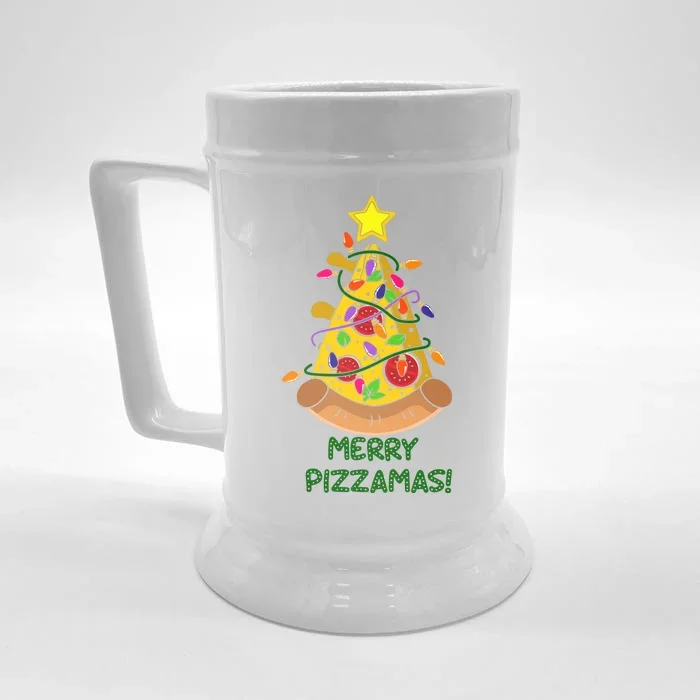 Merry Pizzamas Christmas Pizza Lover Gift Front & Back Beer Stein