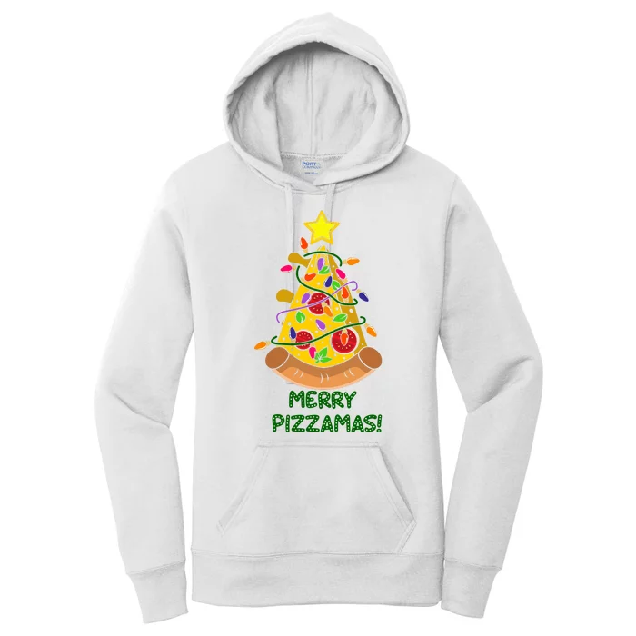 Merry Pizzamas Christmas Pizza Lover Gift Women's Pullover Hoodie