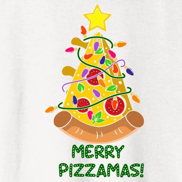 Merry Pizzamas Christmas Pizza Lover Gift Women's Crop Top Tee