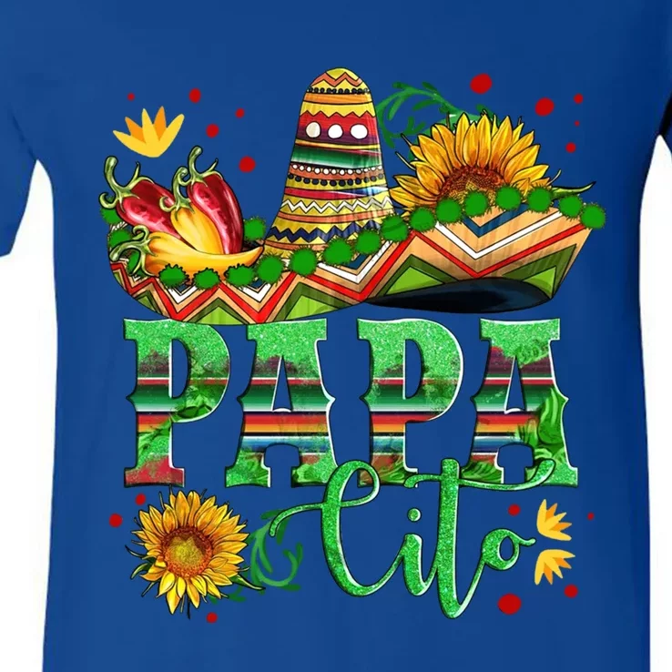 Mexican Papa Cito Flower Sunhat Cute Gift V-Neck T-Shirt