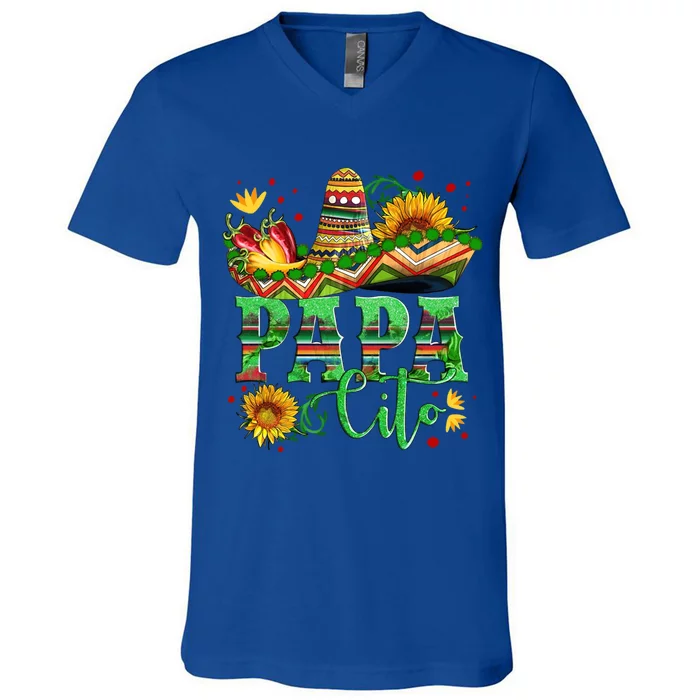 Mexican Papa Cito Flower Sunhat Cute Gift V-Neck T-Shirt