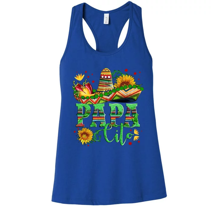 Mexican Papa Cito Flower Sunhat Cute Gift Women's Racerback Tank