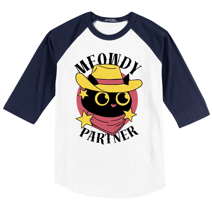 Meowdy Partner Country Cat Baseball Sleeve Shirt