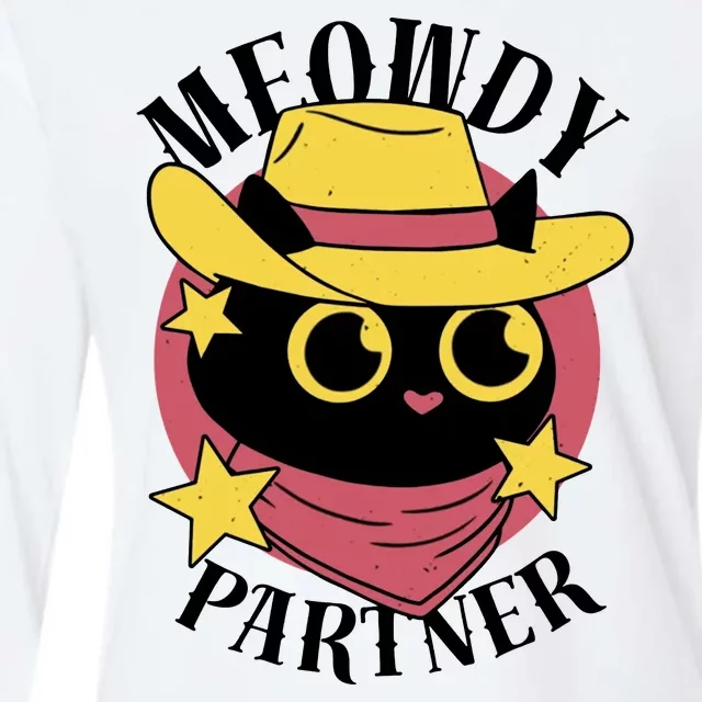 Meowdy Partner Country Cat Womens Cotton Relaxed Long Sleeve T-Shirt