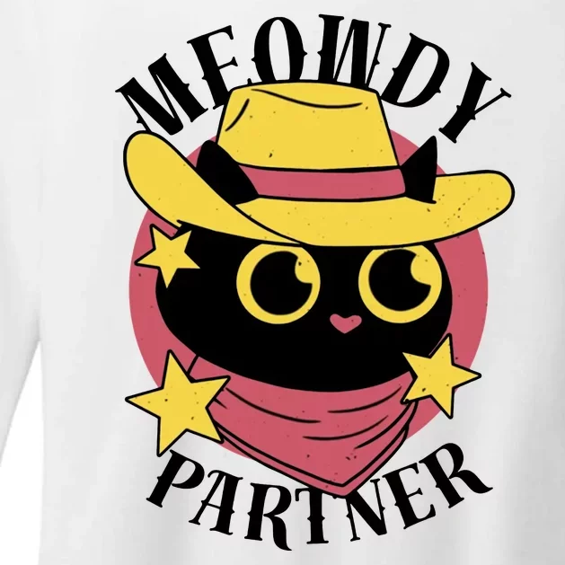 Meowdy Partner Country Cat Womens CVC Long Sleeve Shirt