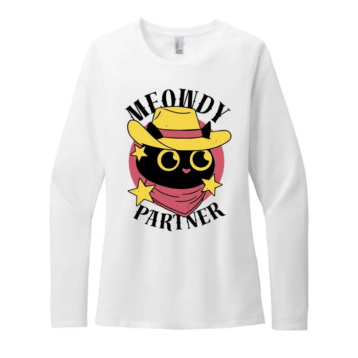 Meowdy Partner Country Cat Womens CVC Long Sleeve Shirt