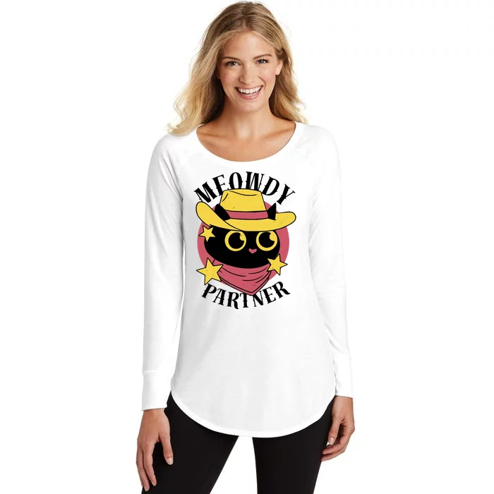 Meowdy Partner Country Cat Women's Perfect Tri Tunic Long Sleeve Shirt