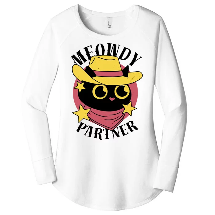 Meowdy Partner Country Cat Women's Perfect Tri Tunic Long Sleeve Shirt