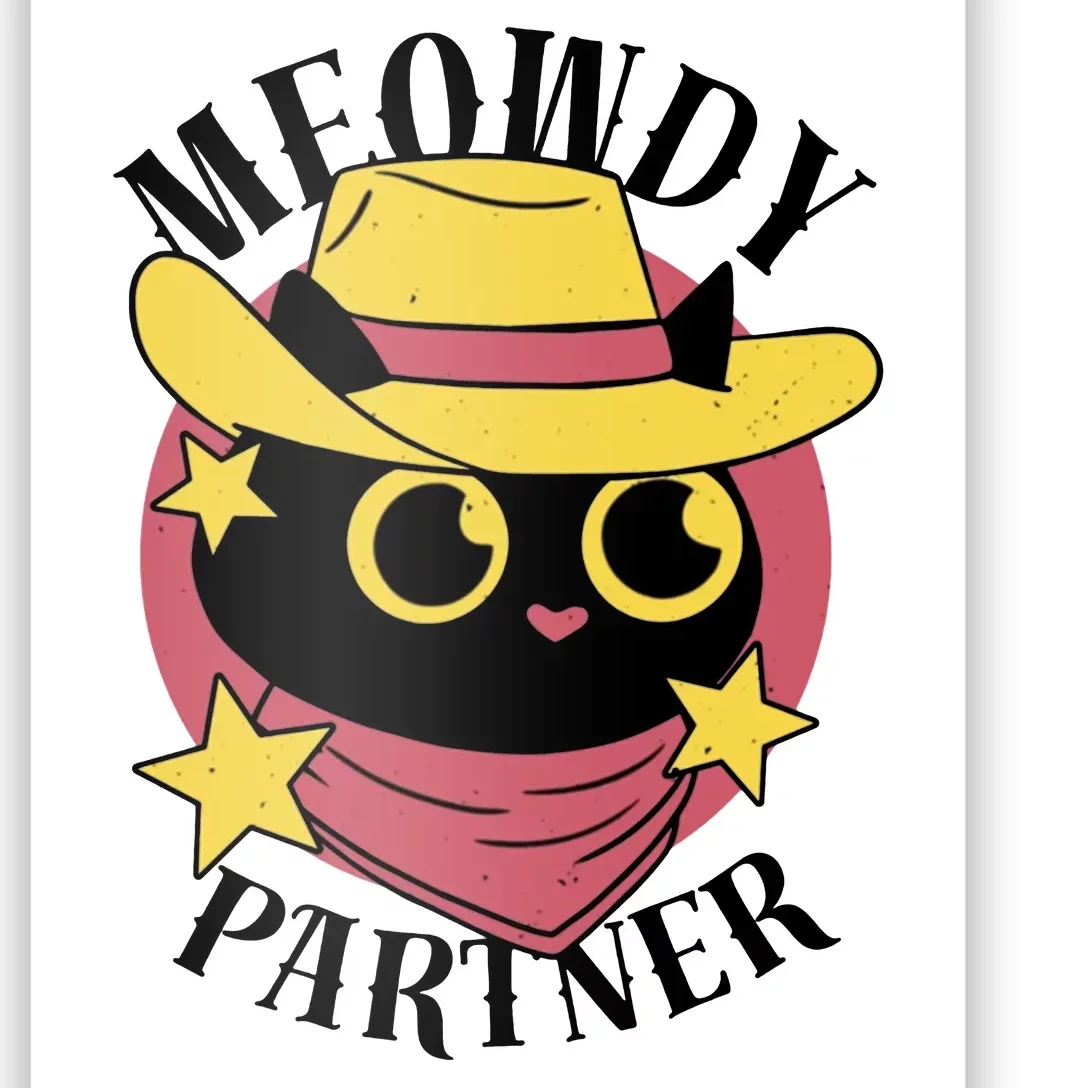 Meowdy Partner Country Cat Poster