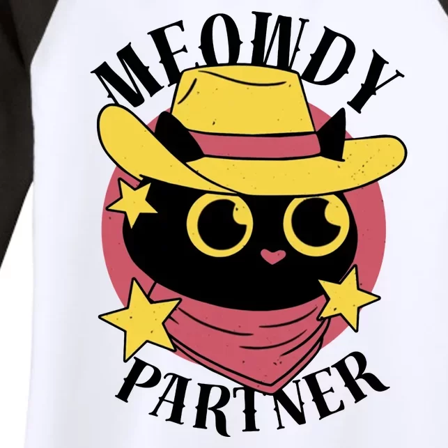 Meowdy Partner Country Cat Women's Tri-Blend 3/4-Sleeve Raglan Shirt