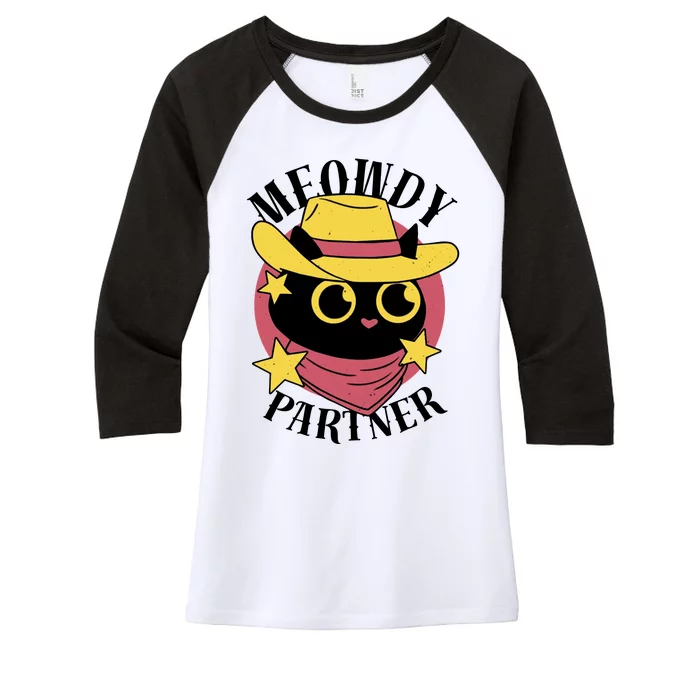 Meowdy Partner Country Cat Women's Tri-Blend 3/4-Sleeve Raglan Shirt