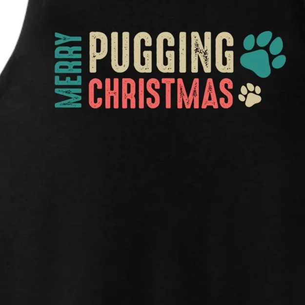 Merry Pugging Christmas Holiday Pug Christmas Gift Ladies Tri-Blend Wicking Tank