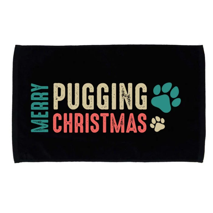 Merry Pugging Christmas Holiday Pug Christmas Gift Microfiber Hand Towel