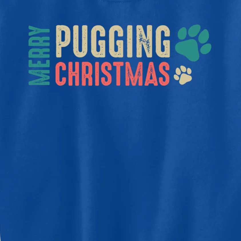 Merry Pugging Christmas Holiday Pug Christmas Gift Kids Sweatshirt