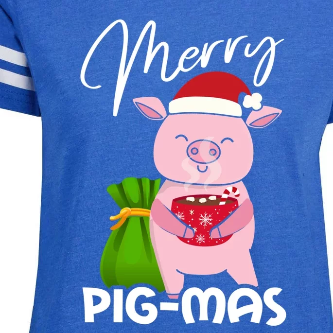 Merry Pigmas Christmas Pig For Swine Lovers Great Gift Enza Ladies Jersey Football T-Shirt