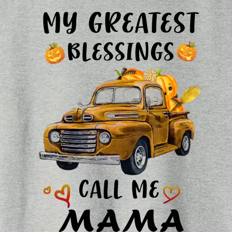 Mom Pumpkin Car My Greatest Blessings Call Me Mama Cute Gift Women's Crop Top Tee