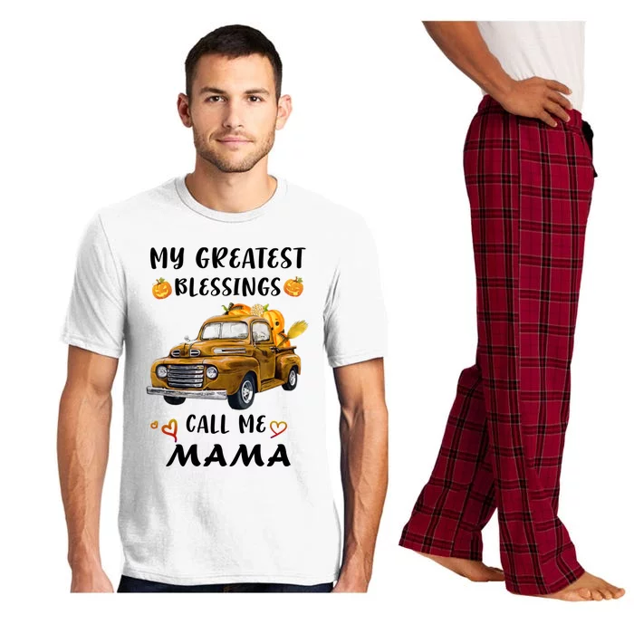 Mom Pumpkin Car My Greatest Blessings Call Me Mama Cute Gift Pajama Set