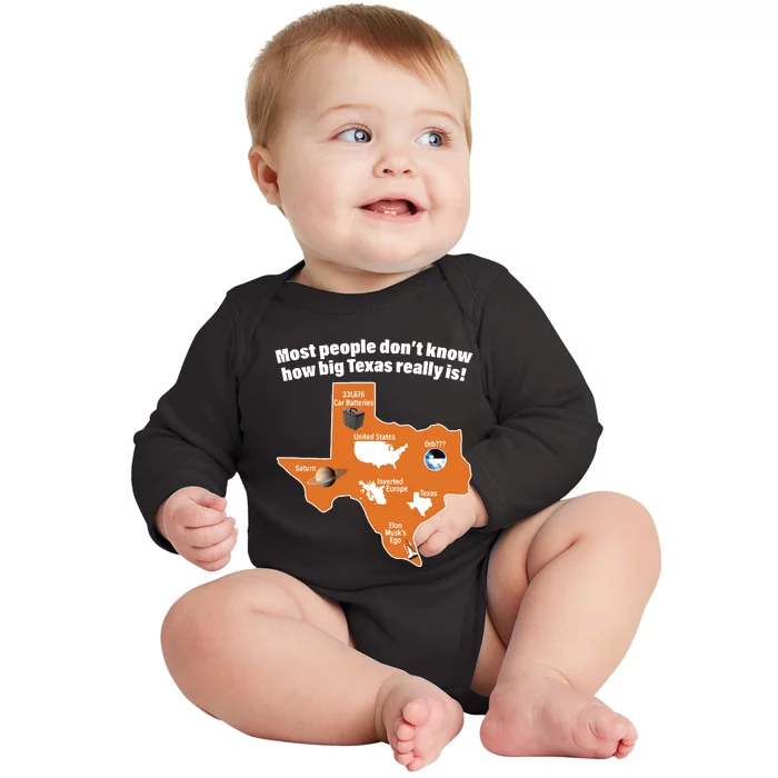 Most People Dont Know How Big Texas Really Is New Baby Long Sleeve Bodysuit