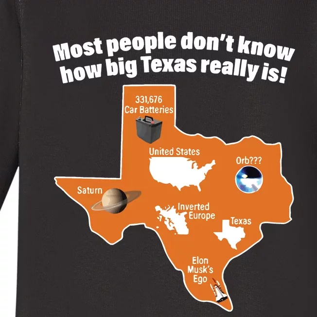 Most People Dont Know How Big Texas Really Is New Baby Long Sleeve Bodysuit