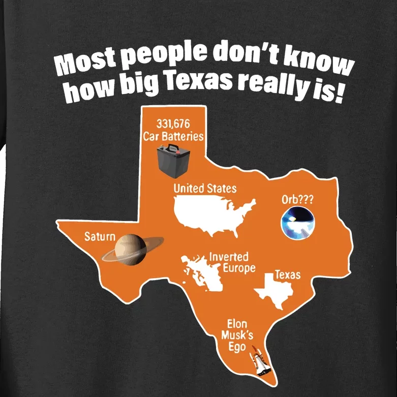 Most People Dont Know How Big Texas Really Is New Kids Long Sleeve Shirt