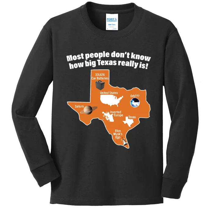 Most People Dont Know How Big Texas Really Is New Kids Long Sleeve Shirt