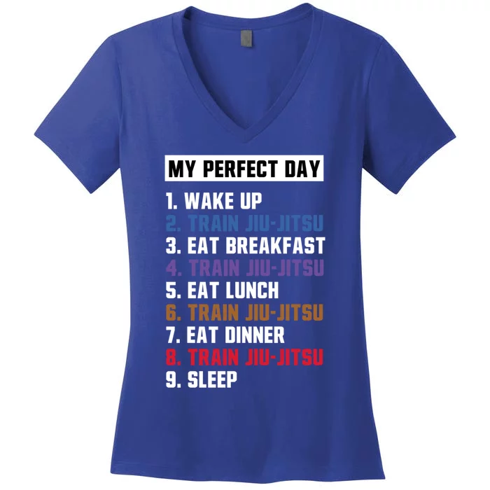 My Perfect Day Jiugiftjitsu Gift Women's V-Neck T-Shirt