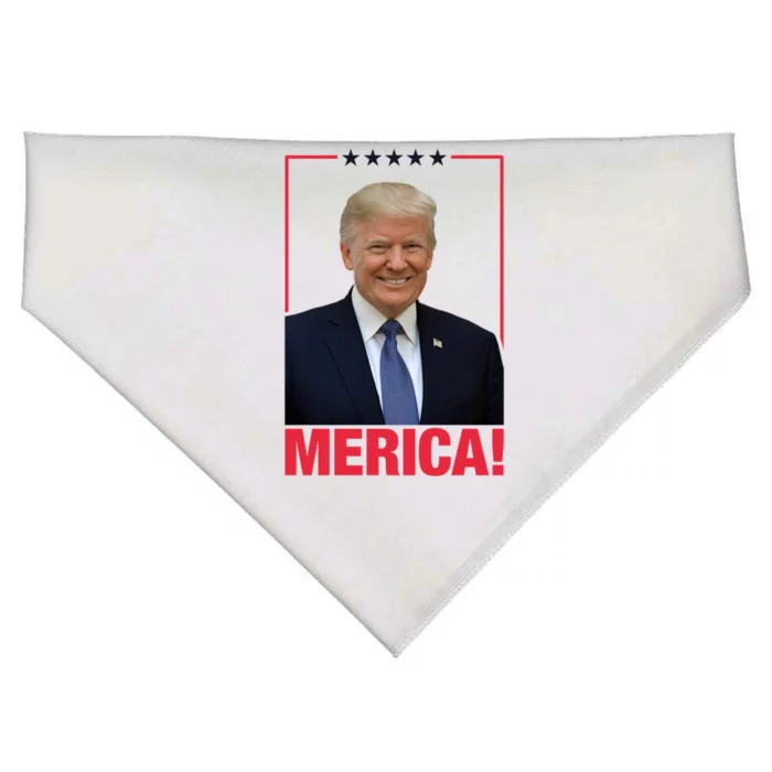 Merica! President Donald Trump Presidential Portrait Meme Gift USA-Made Doggie Bandana