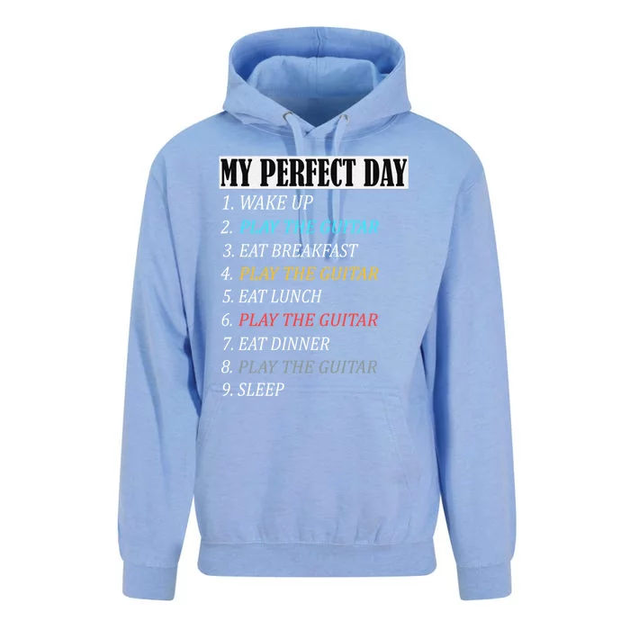 My Perfect Day Play Guitar Vintage Print Items Gift Unisex Surf Hoodie