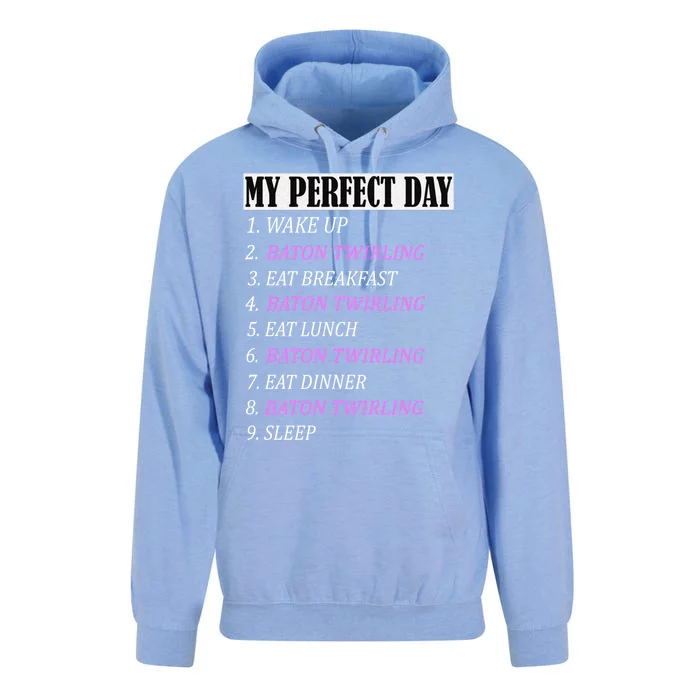 My Perfect Day Pole Baton Twirling Outfits Funny Gift Girl Girls Gift Unisex Surf Hoodie