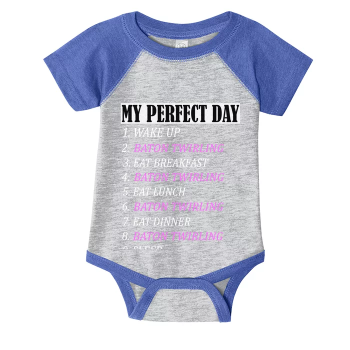 My Perfect Day Pole Baton Twirling Outfits Funny Gift Girl Girls Funny Gift Infant Baby Jersey Bodysuit