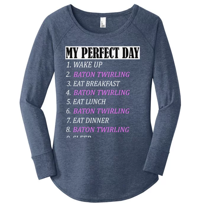 My Perfect Day Pole Baton Twirling Outfits Funny Gift Girl Girls Funny Gift Women's Perfect Tri Tunic Long Sleeve Shirt