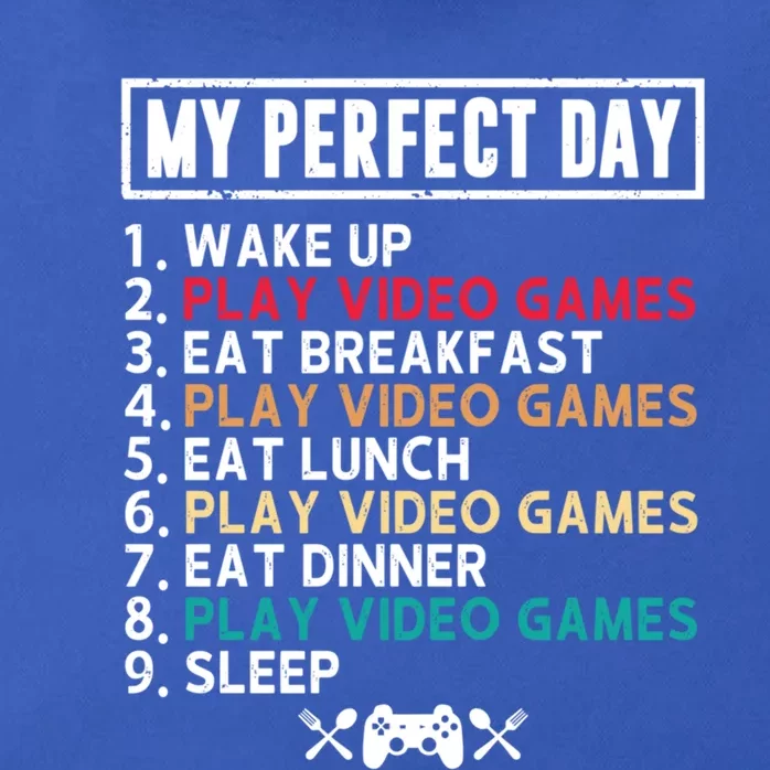 My Perfect Day Wake Up Play Video Games Funny Gamer Gift Zip Tote Bag