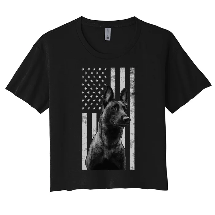 Malinois Police Dog Proud Owner USA K9 Police Canine Handler Women's Crop Top Tee