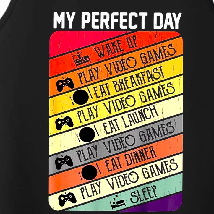 My Perfect Day Video Games Gaming Daily Routine Gamer Gift Performance Tank