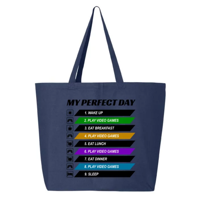 My Perfect Day Video Games Great Cool Gaming Gift For Gamers Gift 25L Jumbo Tote