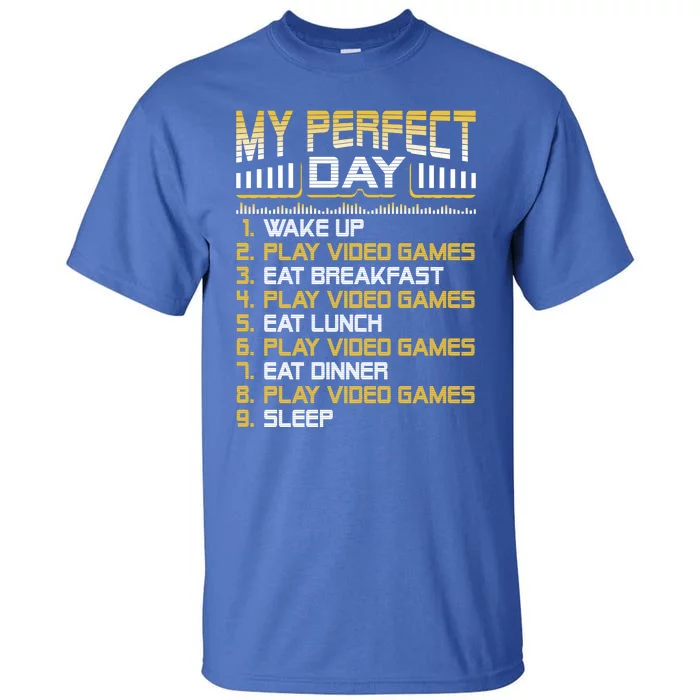 My Perfect Day Video Games Funny Gift Funny Cool Gamer Tee Gift Tall T-Shirt