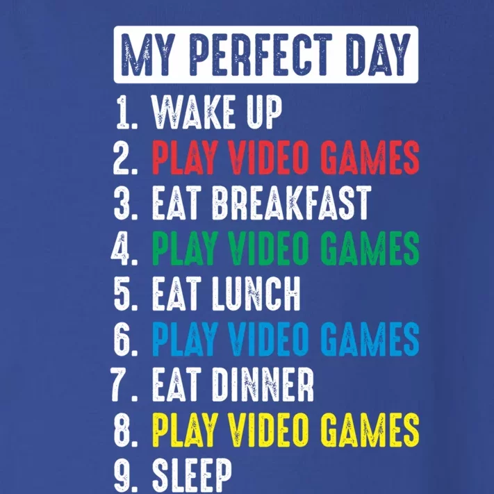 My Perfect Day Video Games Funny Gift Toddler Long Sleeve Shirt