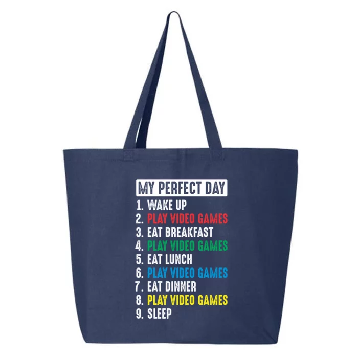 My Perfect Day Video Games Funny Gift 25L Jumbo Tote