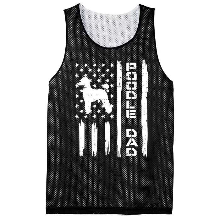 Men Poodle Dad US Flag Vintage Patriot Dog Lover Owner Men Gift Mesh Reversible Basketball Jersey Tank