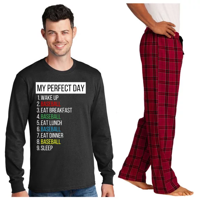 My Perfect Day Baseball Gift Long Sleeve Pajama Set