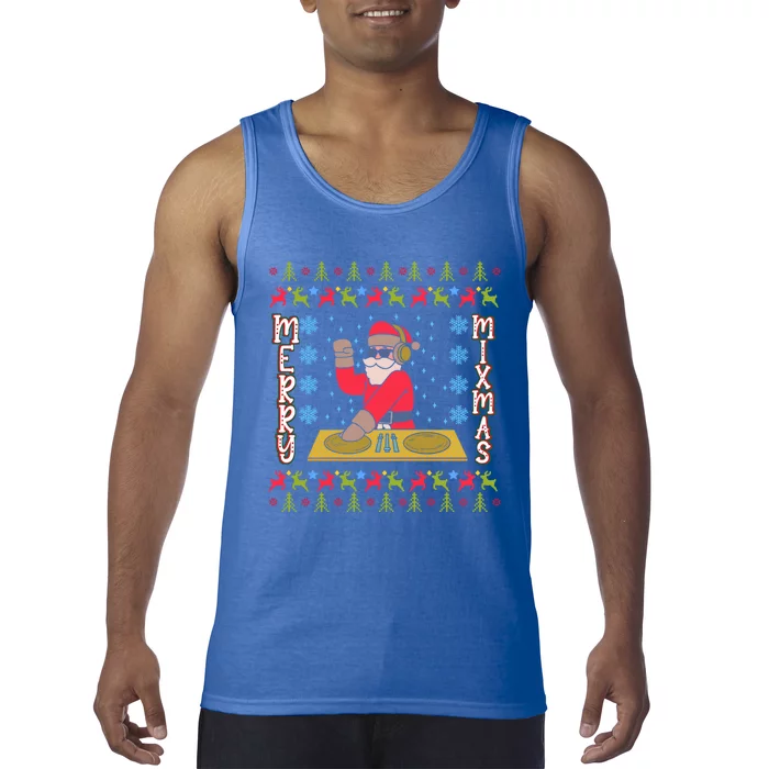 Music Producer Dj Xmas Mixmas Audio Engineer Ugly Christmas Funny Gift Tank Top