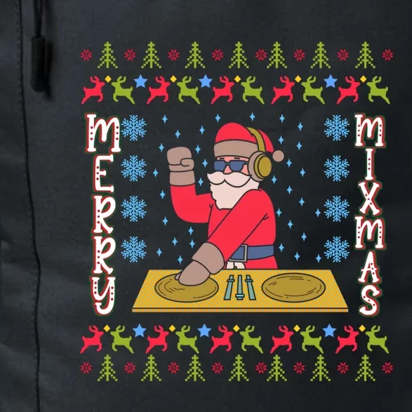 Music Producer Dj Xmas Mixmas Audio Engineer Ugly Christmas Funny Gift Daily Commute Backpack