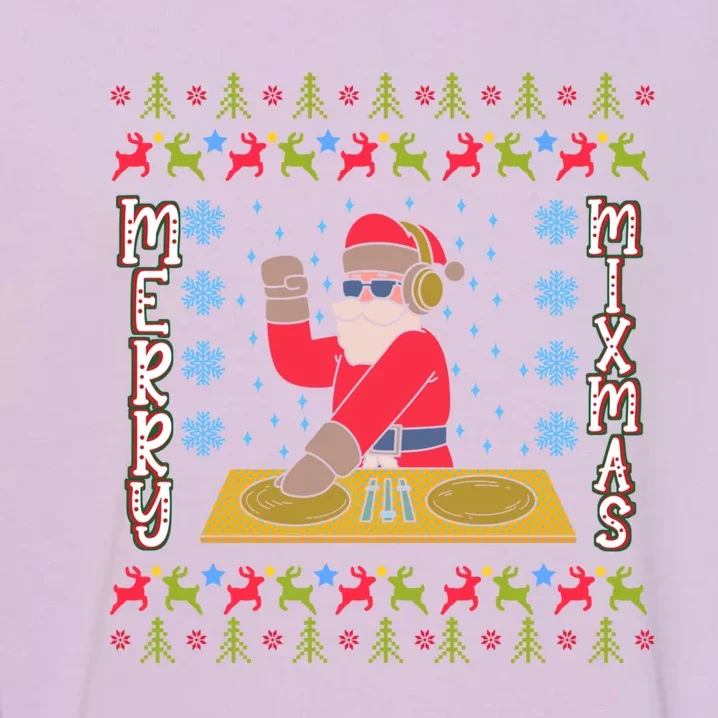 Music Producer Dj Xmas Mixmas Audio Engineer Ugly Christmas Funny Gift Garment-Dyed Sweatshirt