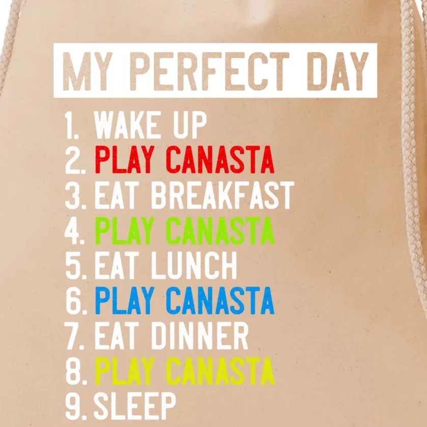 My Perfect Day: Canasta All Day Long! Funny Gift Drawstring Bag