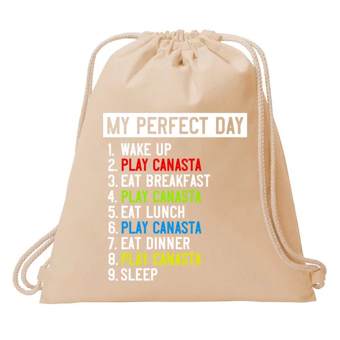 My Perfect Day: Canasta All Day Long! Funny Gift Drawstring Bag